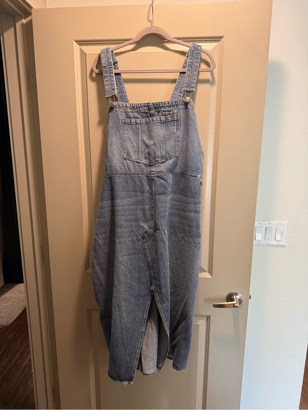 H&M 2XL Blue Denim Overall Maxi Dress 100% Cotton NWOT